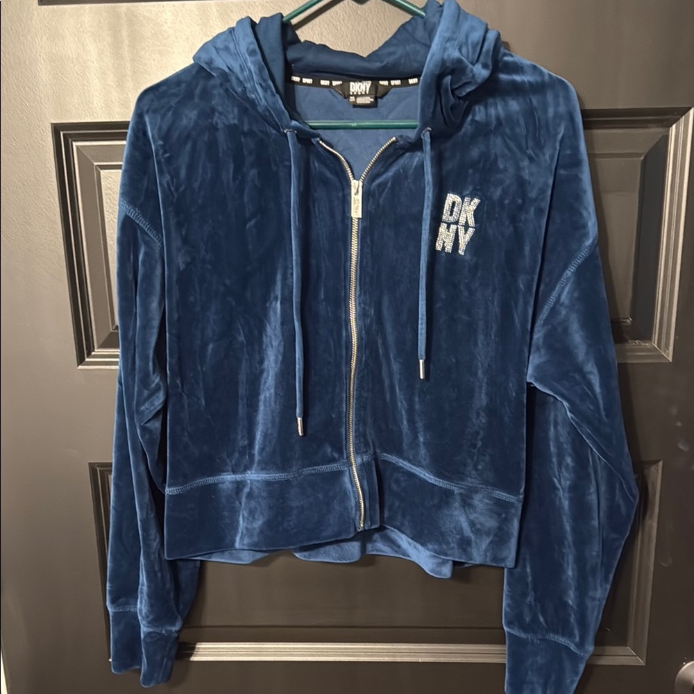 DKNY Blue Velour Hoodie